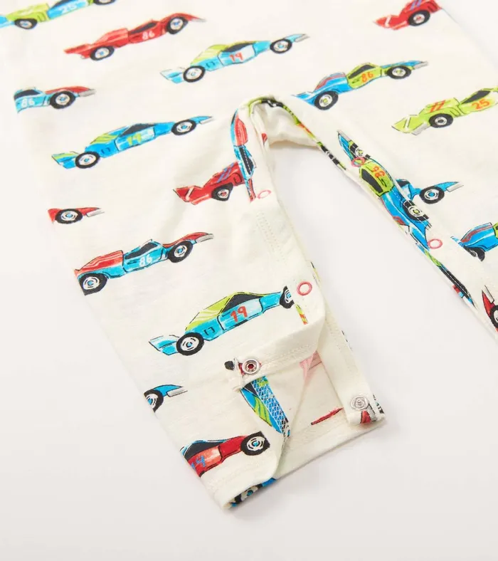 Hatley Baby Boys Water Colour Racecars Long Sleeve Romper Baby and Toddler Rompers