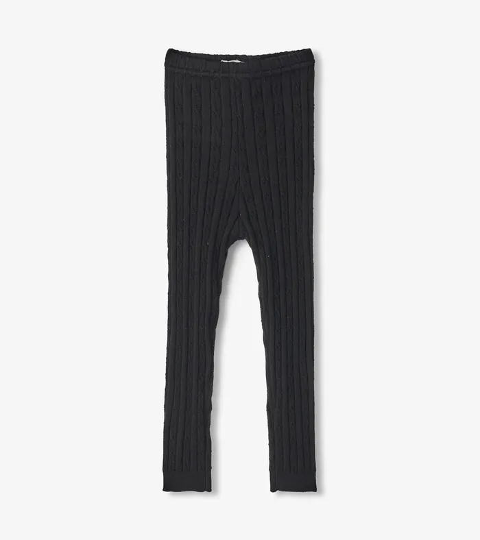 Hatley Baby Girls Black Cable Knit Leggings Baby and Toddler Bottoms