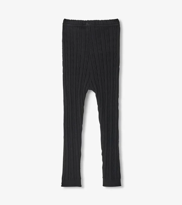 Hatley Baby Girls Black Cable Knit Leggings Baby and Toddler Bottoms