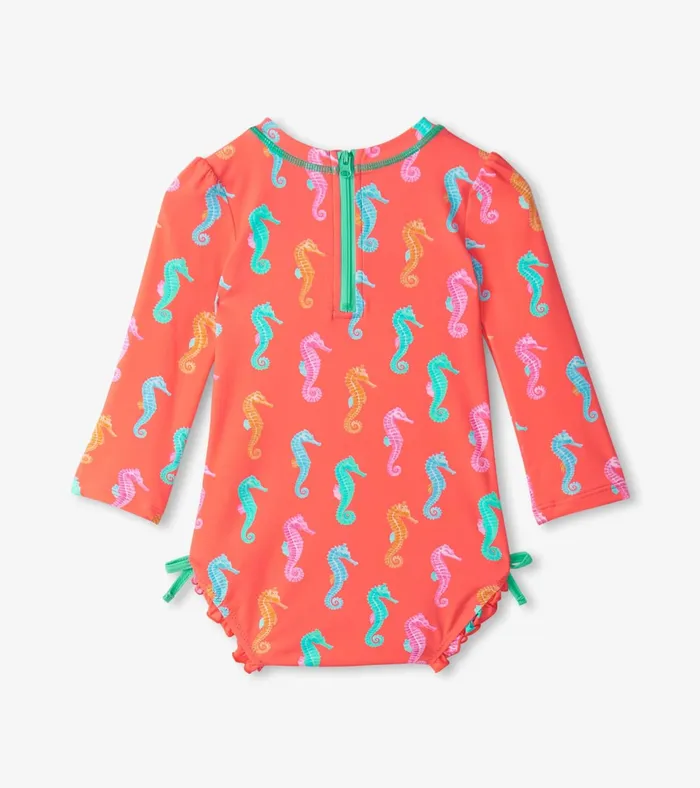 Hatley Baby Girls Painted Sea Rashguard Swimsuit Baby and Toddler Swimwear
