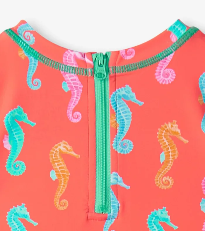 Hatley Baby Girls Painted Sea Rashguard Swimsuit Baby and Toddler Swimwear