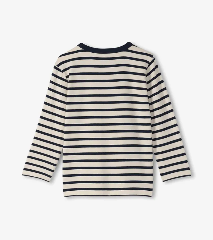 Hatley Boys Black and Cream Long Sleeve Bamboo TShirt Boys Tops