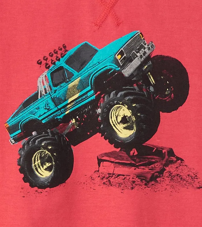 Hatley Boys Monster Trucks Long Sleeve Raglan TShirt Boys Tops