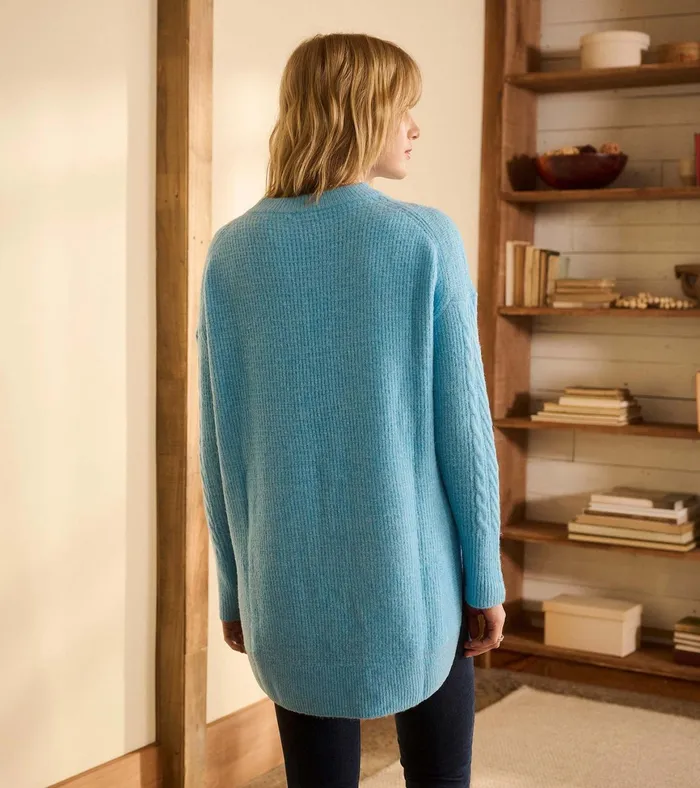 Hatley Cable Knit Tunic 8211 Sky Blue Women Sweaters