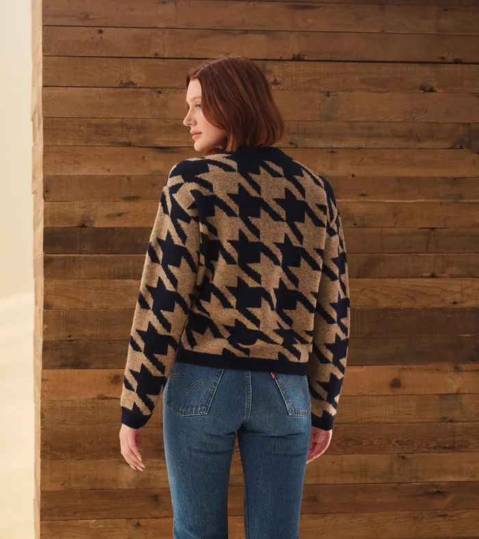 Hatley Carmi Pullover 8211 Large Houndstooth Women Sweaters
