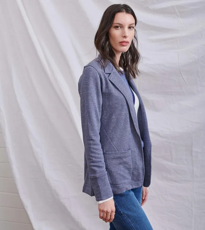 Hatley Chelsea Knit Blazer 8211 Indigo Speckle Women Sweaters