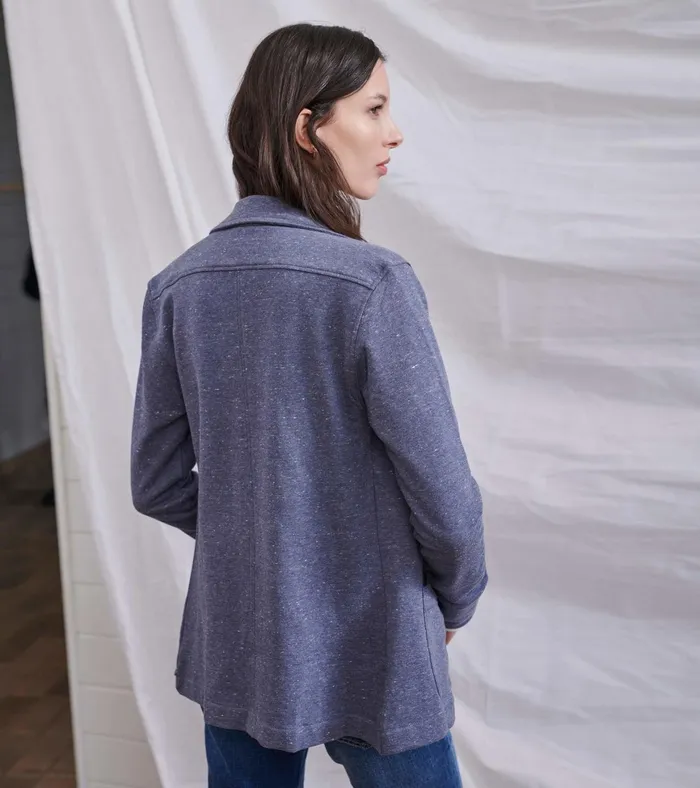 Hatley Chelsea Knit Blazer 8211 Indigo Speckle Women Sweaters