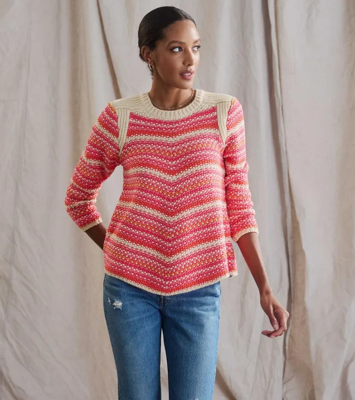 Hatley Chevron Swing Sweater 8211 Dawn Sky Stripes Women Sweaters