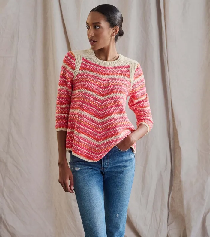 Hatley Chevron Swing Sweater 8211 Dawn Sky Stripes Women Sweaters