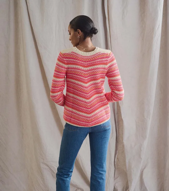 Hatley Chevron Swing Sweater 8211 Dawn Sky Stripes Women Sweaters