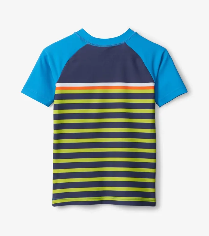 Hatley Fish Stripes Short Sleeve Rashguard Boys Swimwear