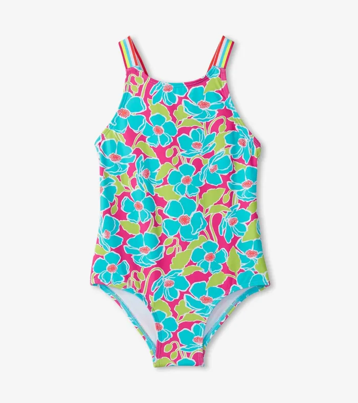 Hatley Girls Floating Poppies OnePiece Swimsuit Girls Swimwear