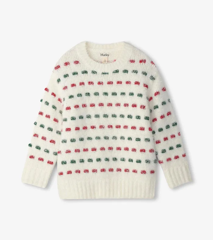 Hatley Girls Holiday Basket Weave Sweater Girls Sweaters