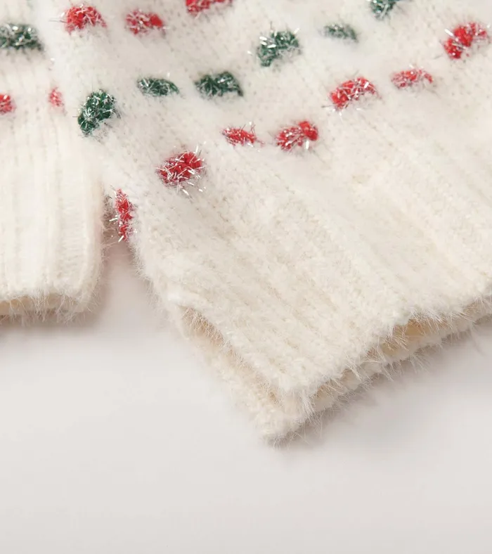Hatley Girls Holiday Basket Weave Sweater Girls Sweaters