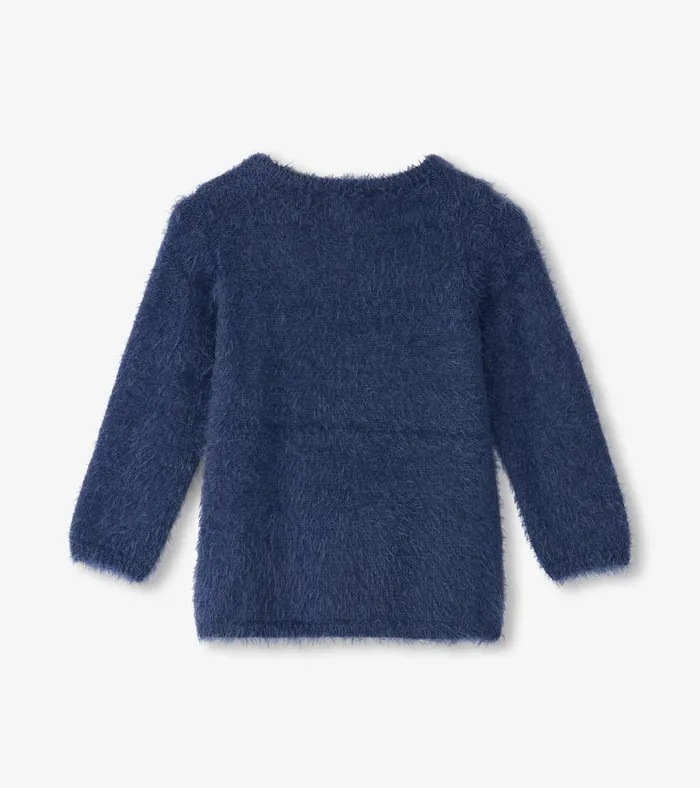 Hatley Girls Metallic Lightning Furry Sweater Girls Sweaters