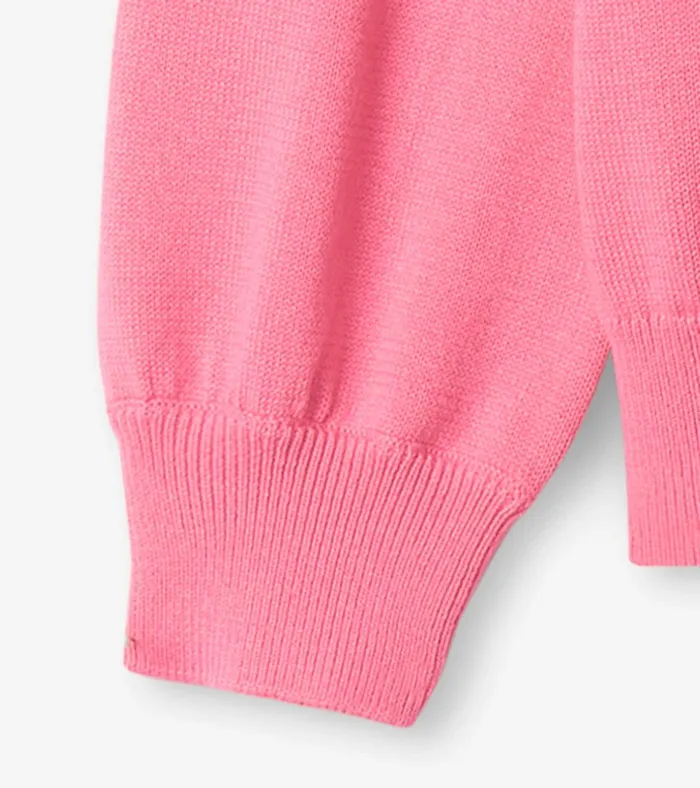 Hatley Girls Pink Rainbow Ruffle Sweater Girls Sweaters
