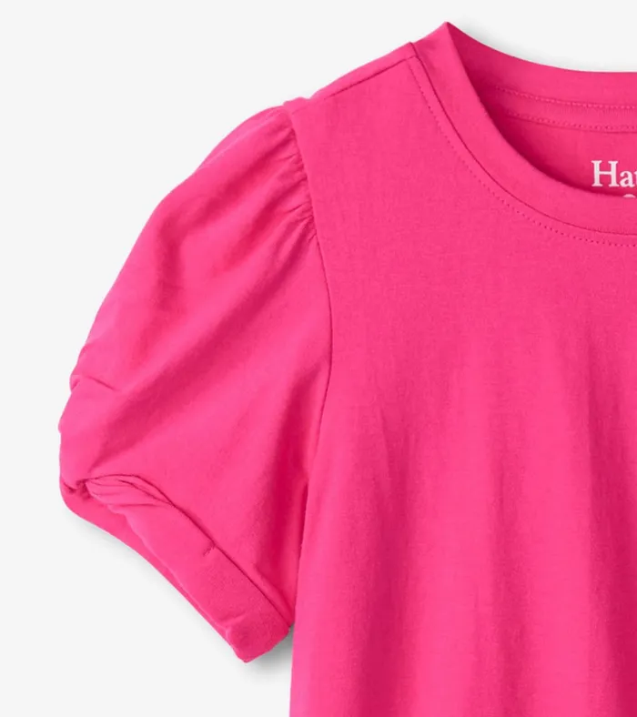 Hatley Girls Pink Twisted Sleeve Tee Girls Tops