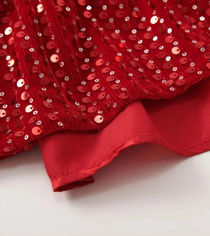 Hatley Girls Red Sequins Velvet Dress Girls Dresses
