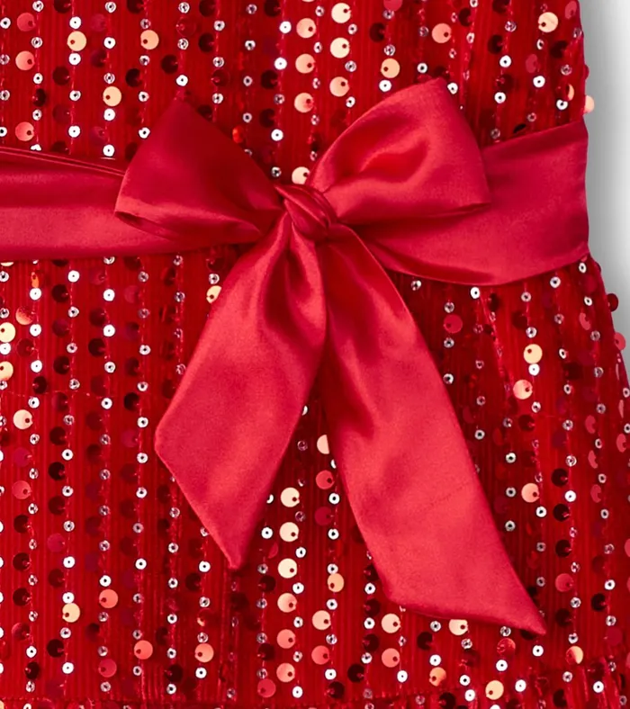 Hatley Girls Red Sequins Velvet Dress Girls Dresses