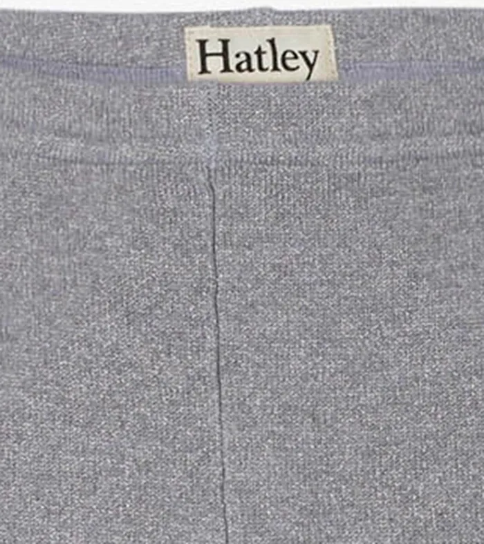 Hatley Girls Silver Shimmer Cable Knit Leggings Girls Bottoms