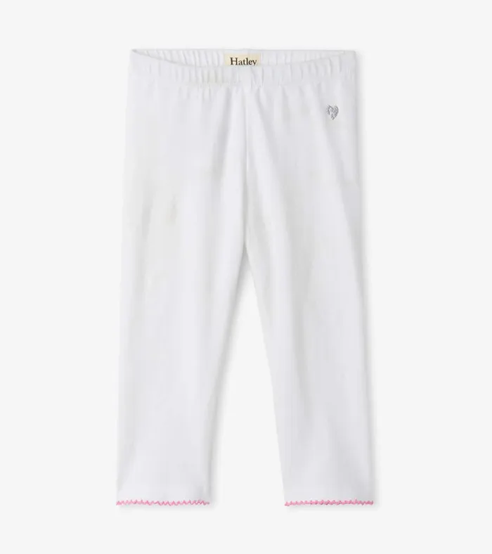 Hatley Girls White Summer Capri Leggings Girls Bottoms
