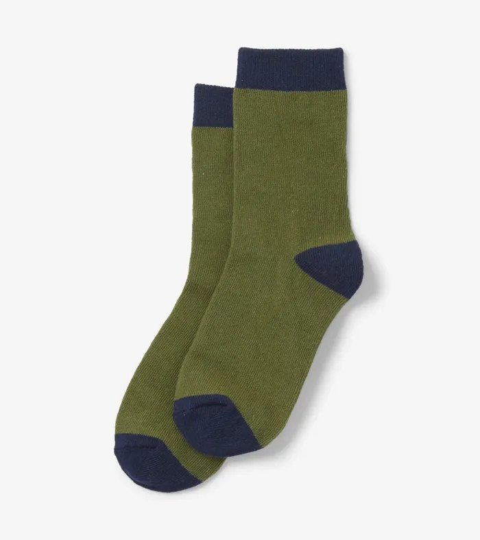 Hatley Green and Navy Crew Socks GirlsBoys Footwear