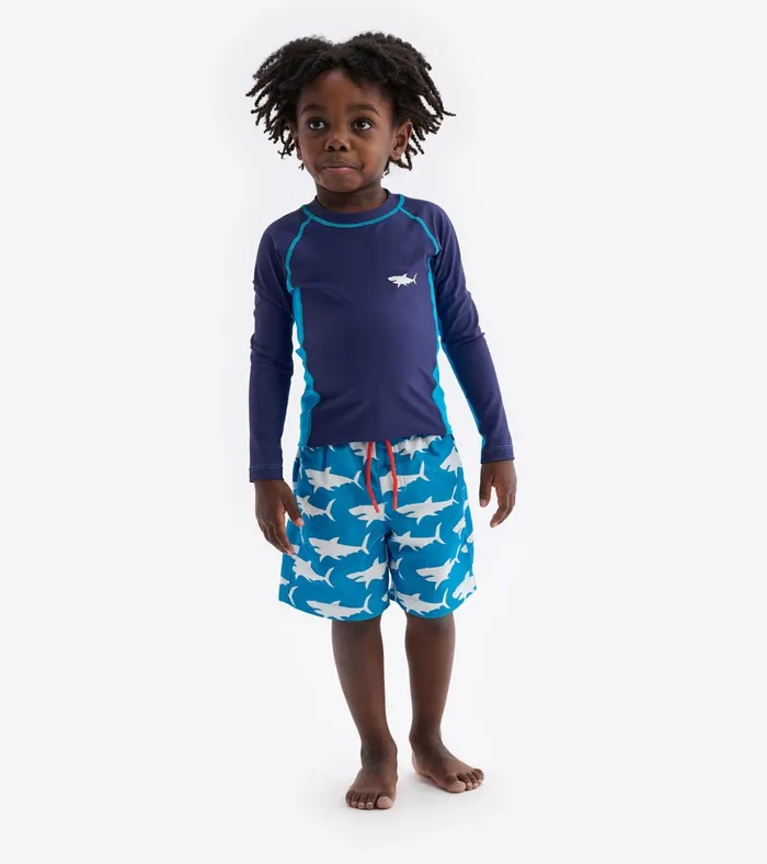 Hatley Hawaiian Ocean Long Sleeve Rashguard Boys Swimwear