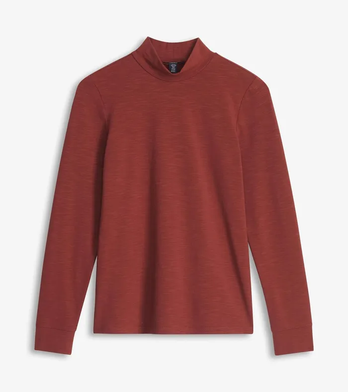 Hatley Mock Neck Top 8211 Russet Brown Women Tops