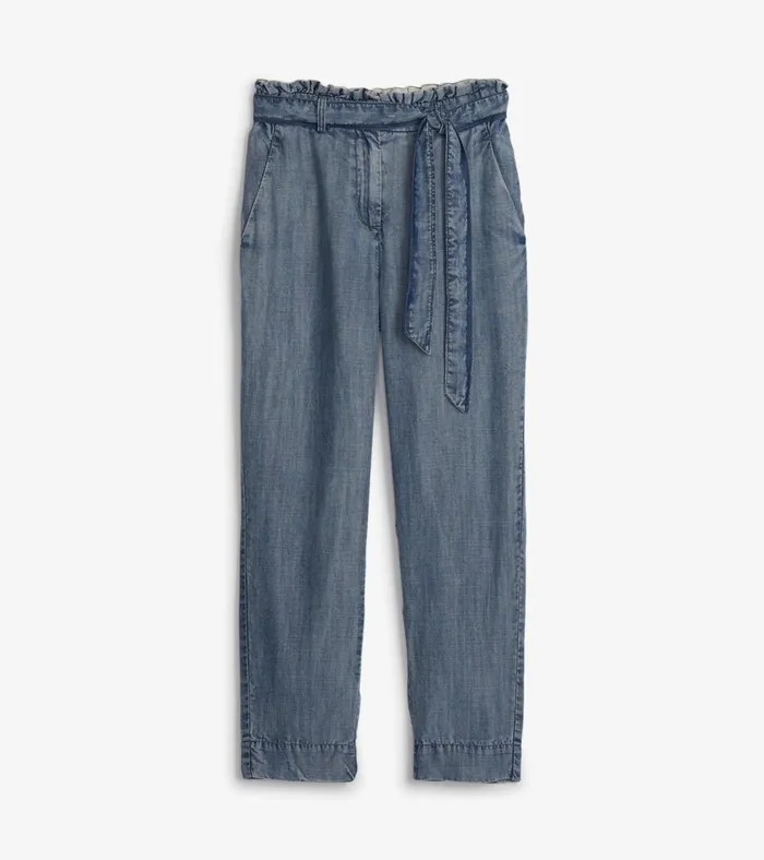 Hatley Paper Bag Pants 8211 Blue Acid Rinse Women Bottoms