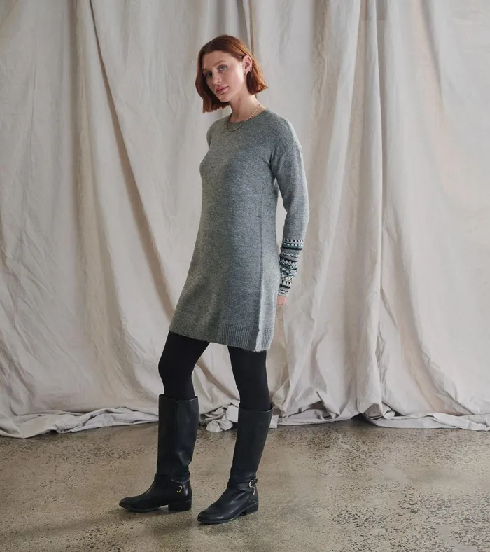 Hatley Sadie Sweater Dress 8211 Charcoal Heather Women Dresses