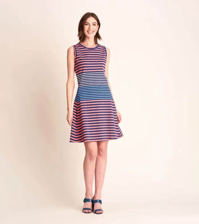 Hatley Sarah Dress 8211 Navy And Coral Stripes Women Dresses