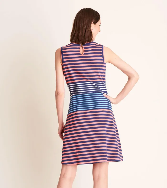 Hatley Sarah Dress 8211 Navy And Coral Stripes Women Dresses