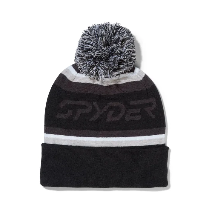 Hats Mens Spyder Icebox Pom 8211 Black