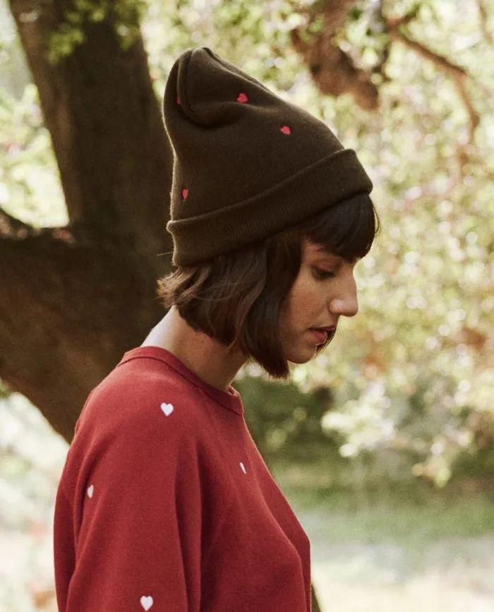 Hats Women039s The Great The Embroidered Beanie Chocolate Heart