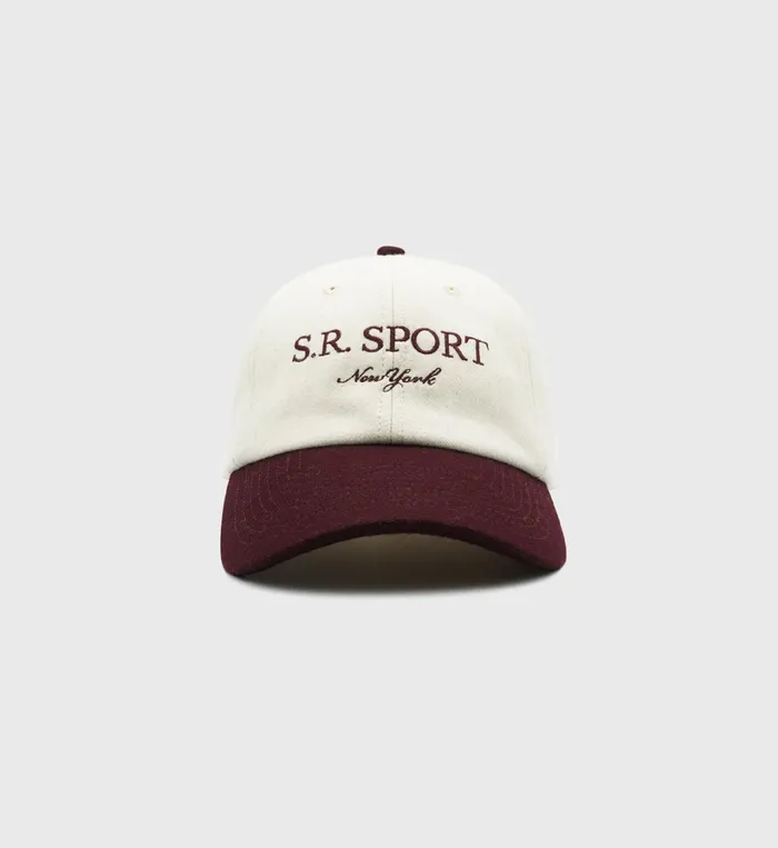 Hats Women Sporty and Rich SR Sport Flannel Hat 8211 WhiteMerlot