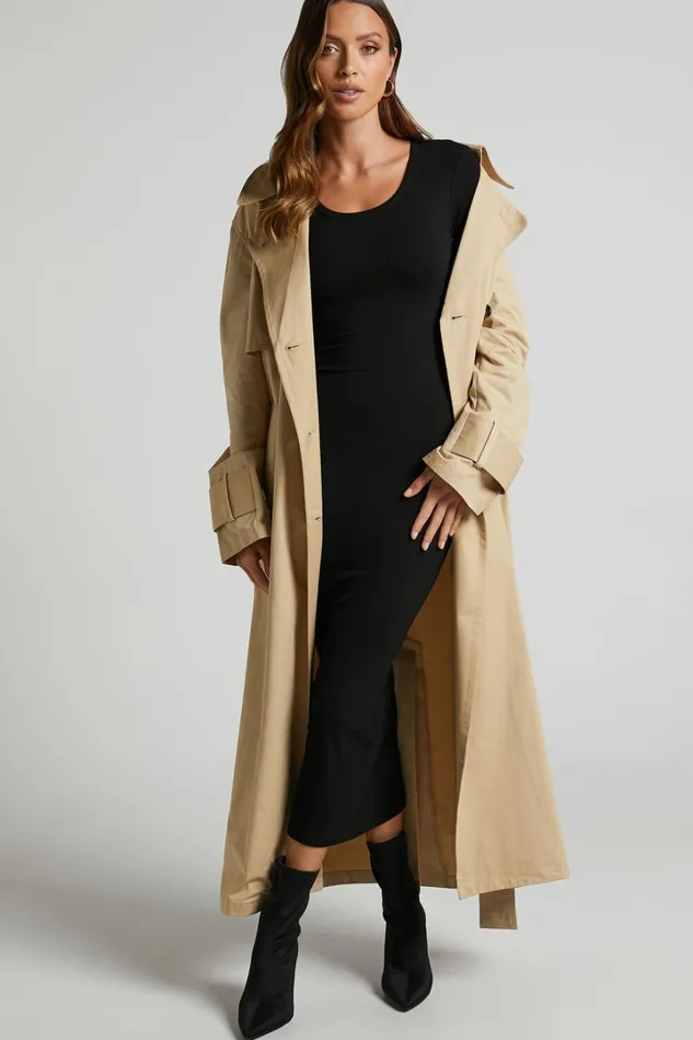 Hawkins Midi Dress 8211 Long Sleeve Bodycon Dress In Black Women Showpo Basics