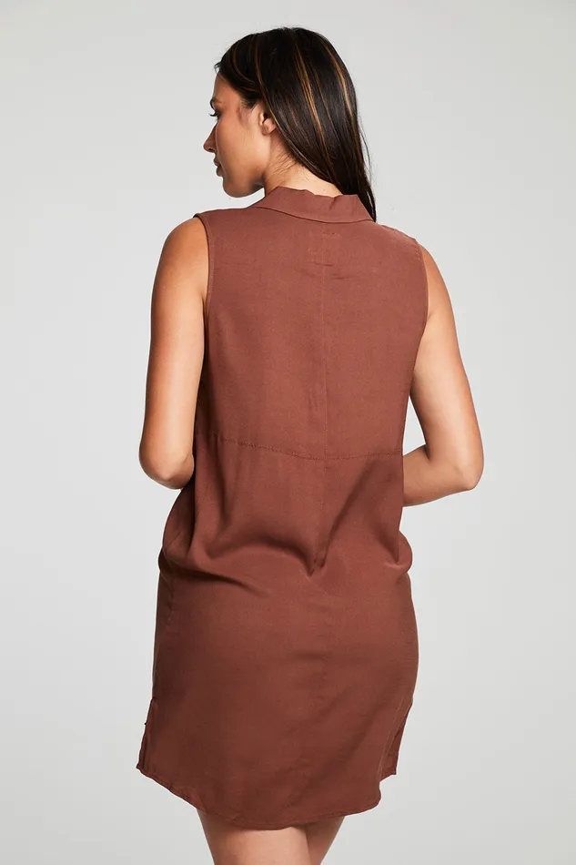 Heirloom Wovens Sleeveless Button Down Hi Lo Shirttail Dress Womens Dresses Chaser Brand