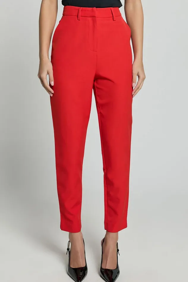 Hermie Pants 8211 High Waisted Cropped Tailored Pants In Red Women Showpo Pants