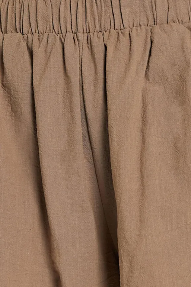 Hiromi Shorts 8211 High Waisted Linen Look ALine Shorts In Biscuit Women Showpo Shorts