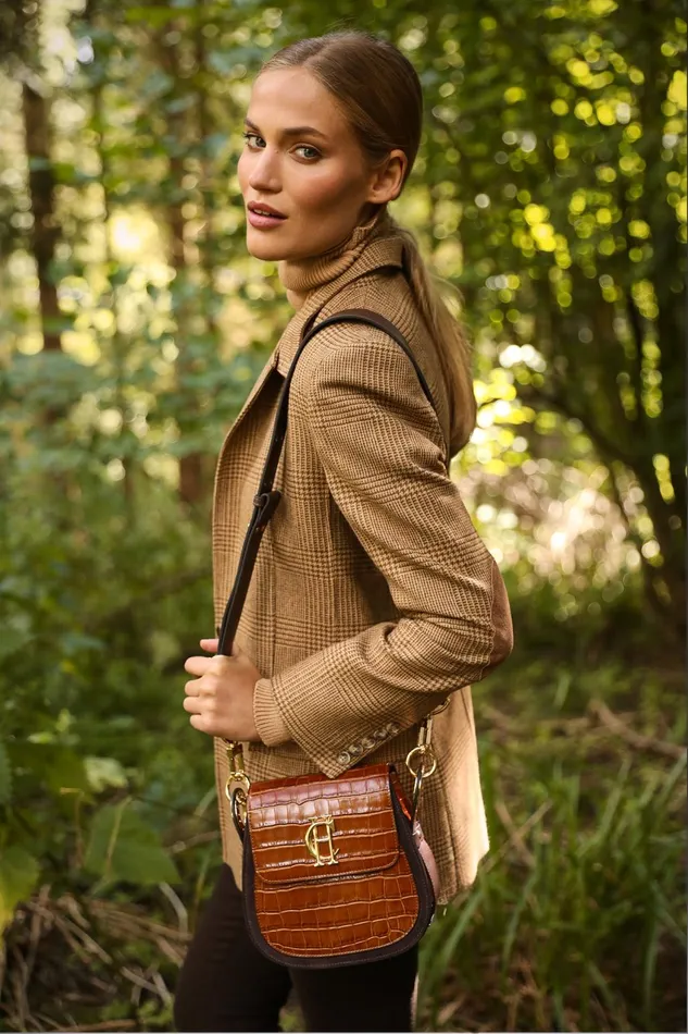 Holland Cooper Bags Women Chelsea Saddle Bag Tan Croc Holland Cooper Bags Women Chelsea Saddle Bag Tan Croc