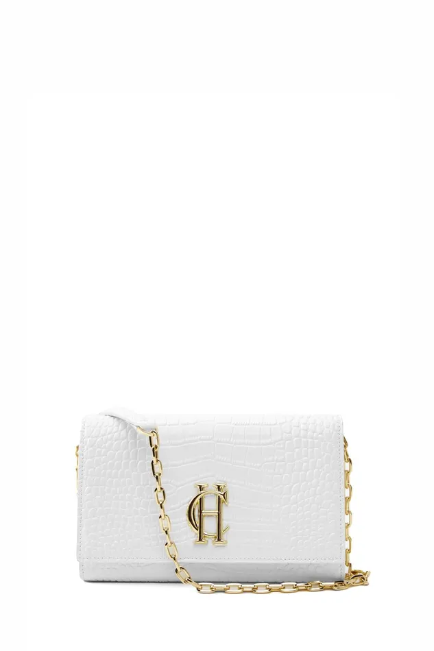 Holland Cooper Bags Women Highbury Clutch Bag White Croc Holland Cooper Bags Women Highbury Clutch Bag White Croc