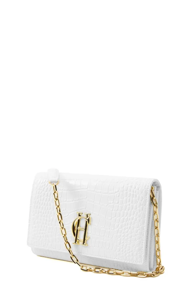 Holland Cooper Bags Women Highbury Clutch Bag White Croc Holland Cooper Bags Women Highbury Clutch Bag White Croc