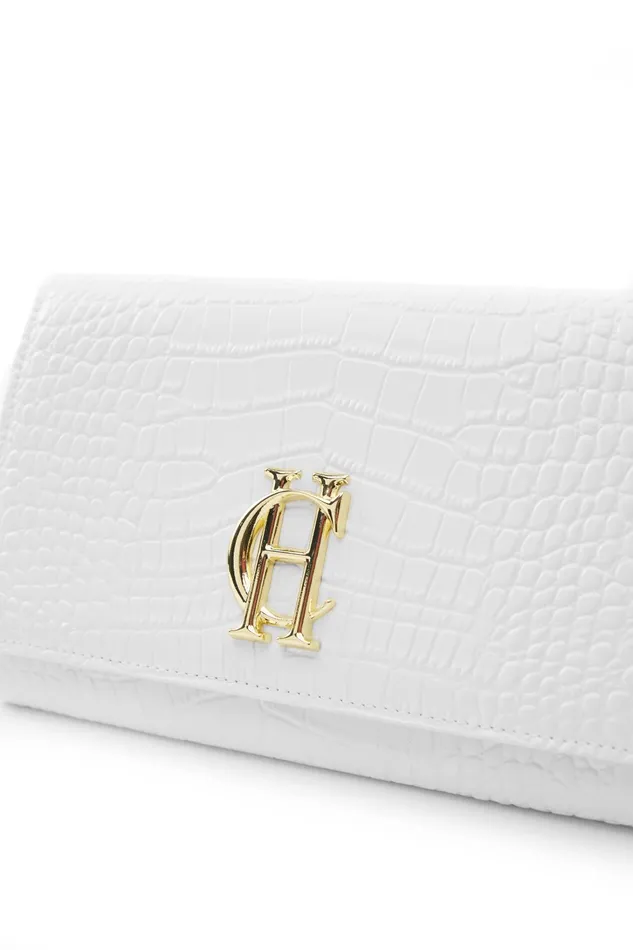 Holland Cooper Bags Women Highbury Clutch Bag White Croc Holland Cooper Bags Women Highbury Clutch Bag White Croc