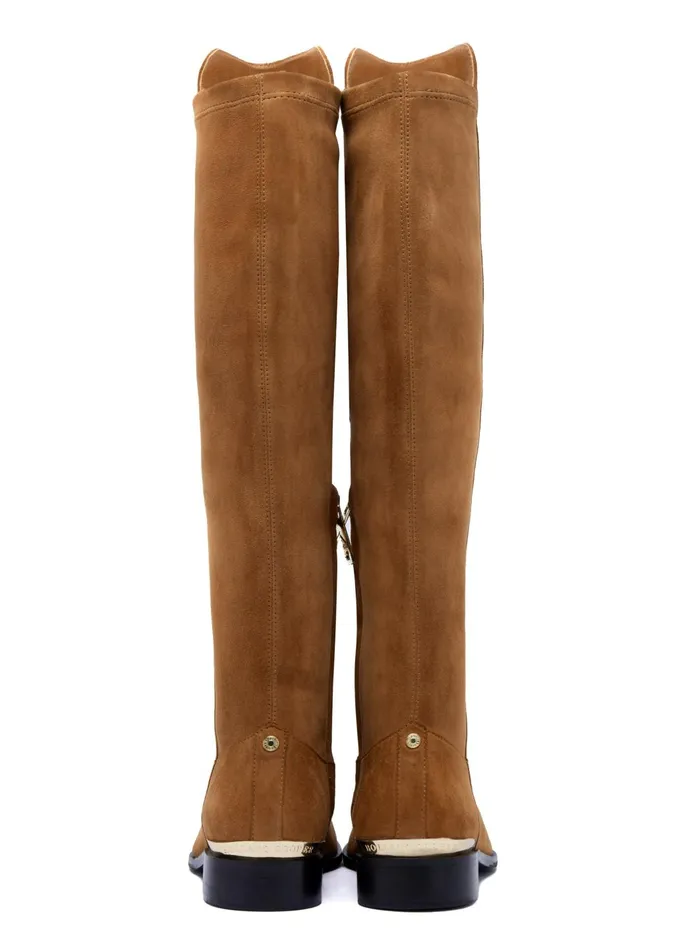 Holland Cooper Boots Women Albany Knee Boot Tan Suede Holland Cooper Boots Women Albany Knee Boot Tan Suede