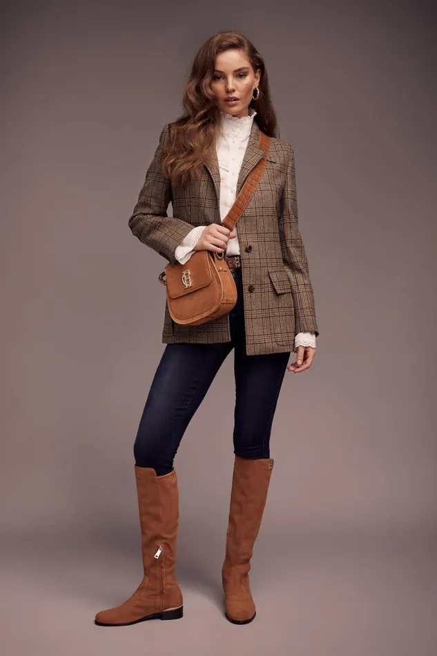 Holland Cooper Boots Women Albany Knee Boot Tan Suede Holland Cooper Boots Women Albany Knee Boot Tan Suede
