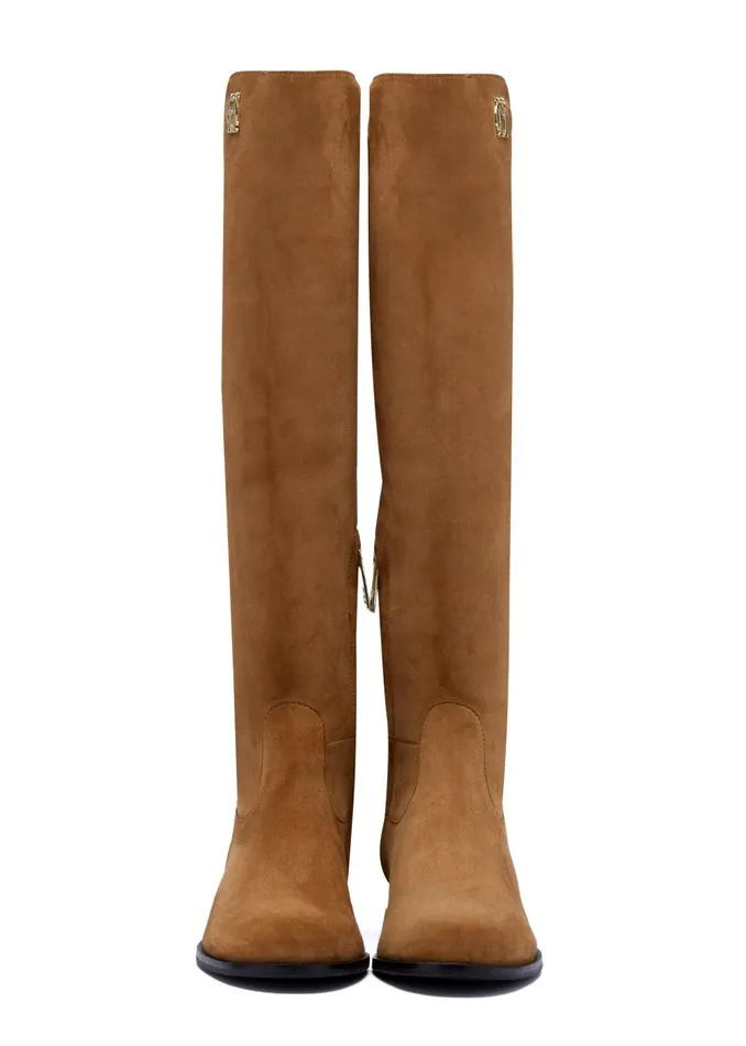 Holland Cooper Boots Women Albany Knee Boot Tan Suede Holland Cooper Boots Women Albany Knee Boot Tan Suede