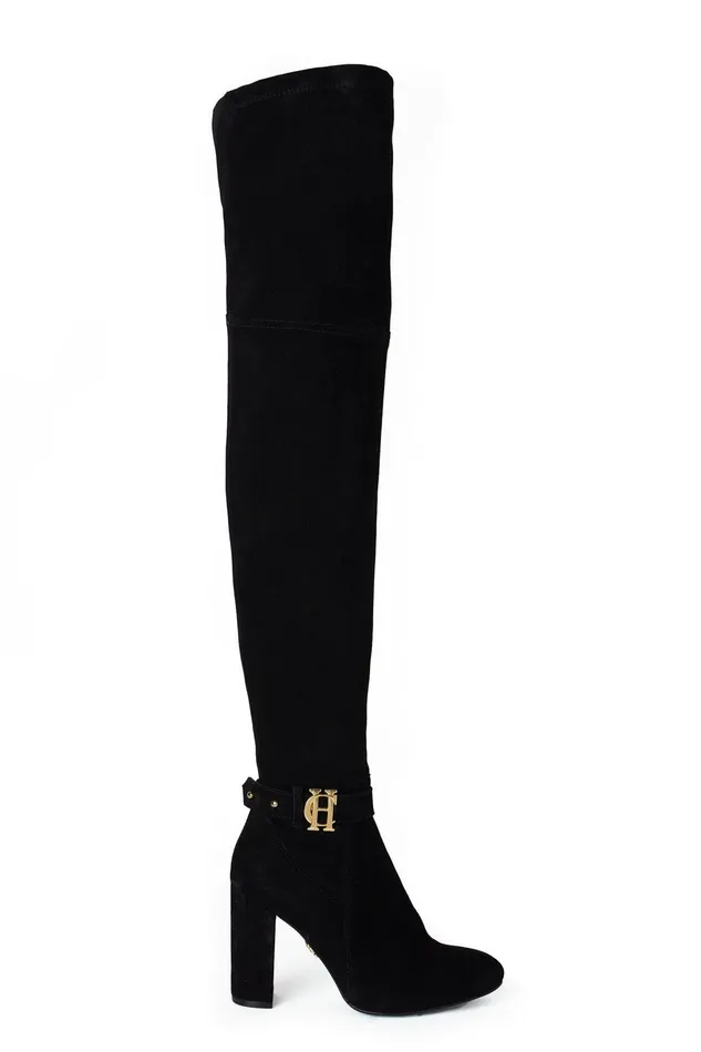 Holland Cooper Boots Women Sloane Over The Knee Boot Black