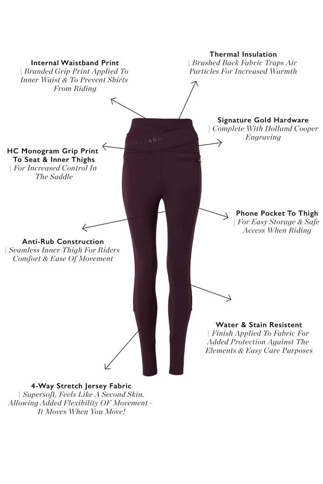 Holland Cooper Breeches Women Cooper Training Breeches Aubergine Holland Cooper Breeches Women Cooper Training Breeches Aubergine
