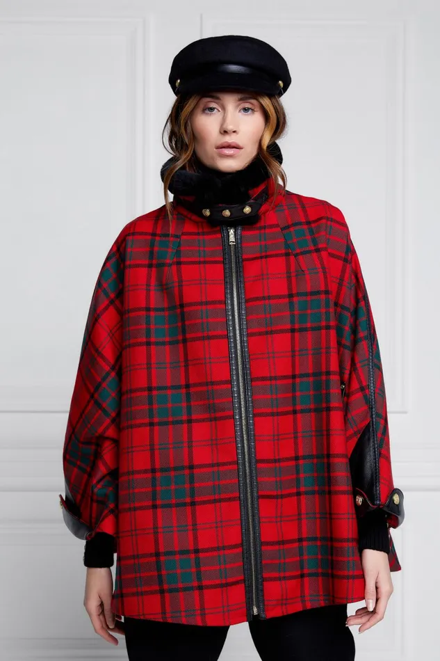 Holland Cooper Capes Women Chiltern Cape Red Tartan