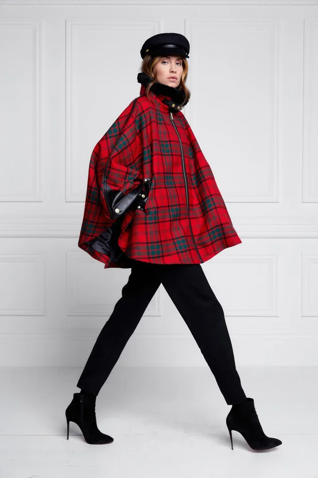 Holland Cooper Capes Women Chiltern Cape Red Tartan